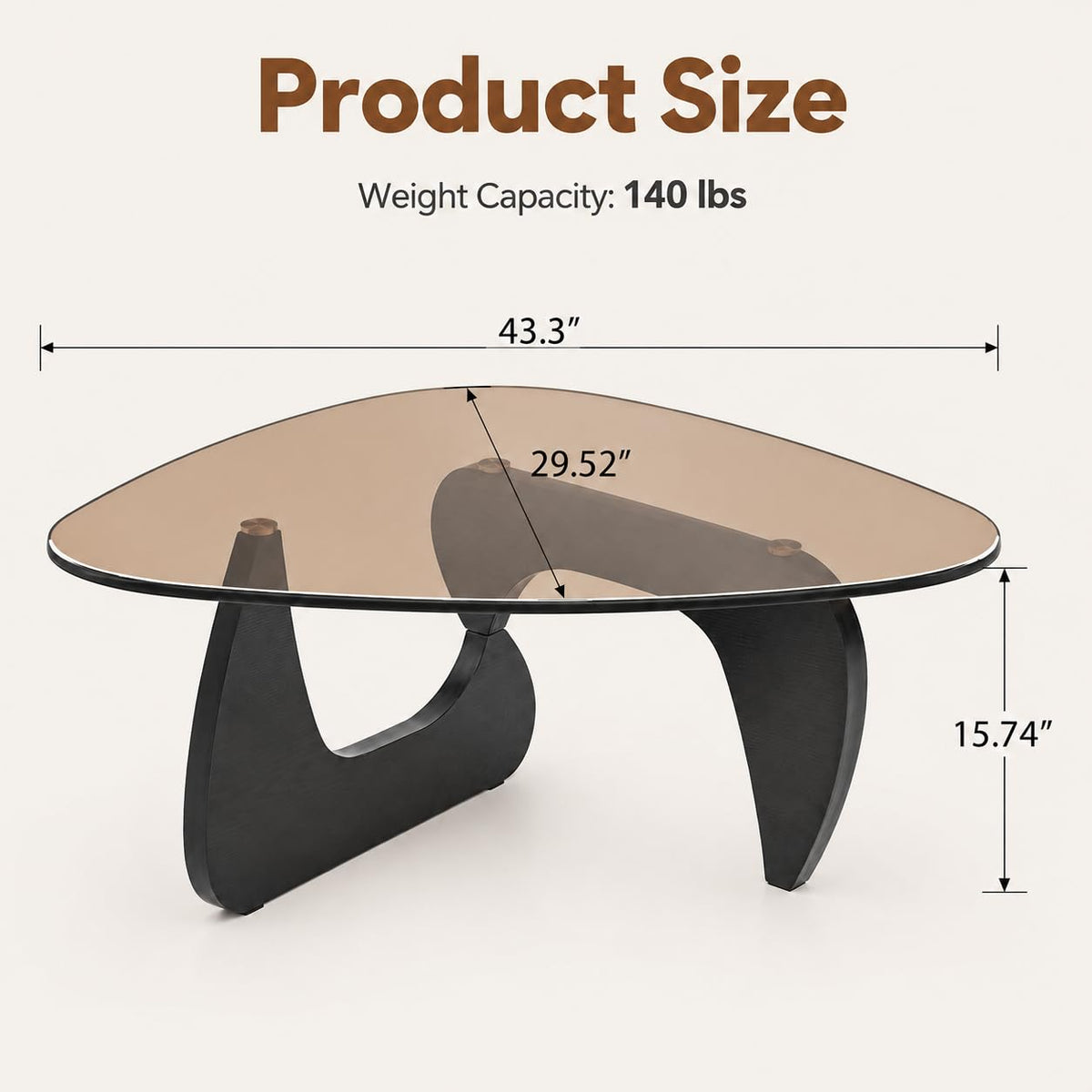 Glass Coffee Table with Black Wood Base L122