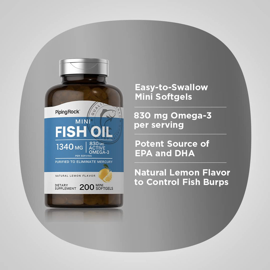 Fish Oil Omega 3 Supplement 1340 mg 200 Mini Softgels Y40624