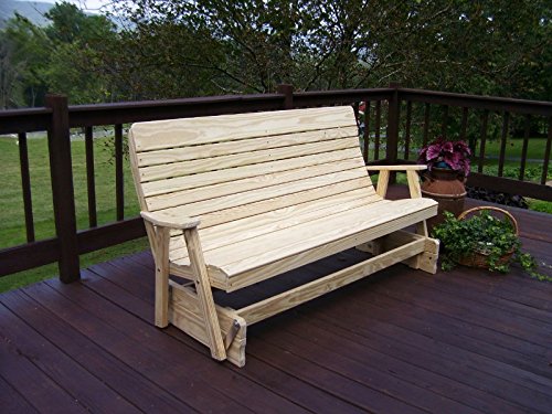4' Pine Highback Patio Glider Bench O9154