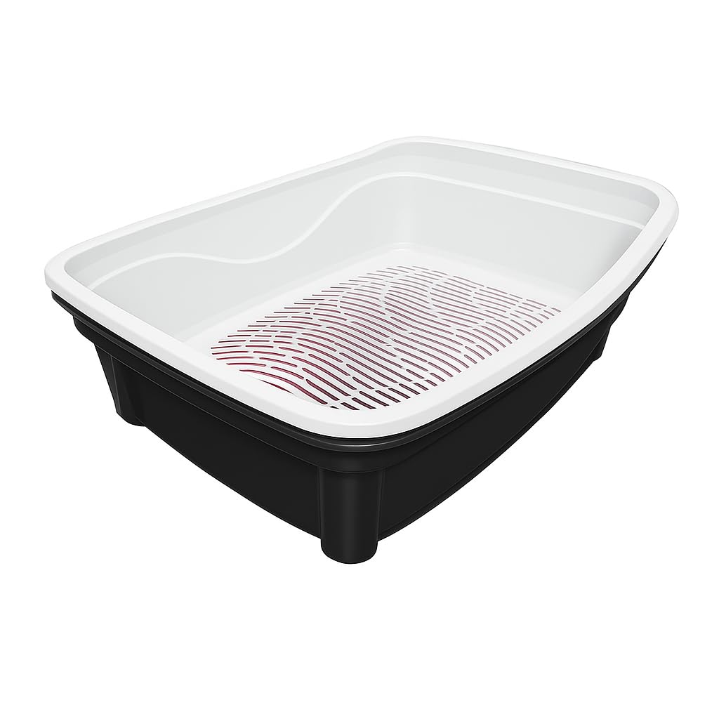 Large Black Cat Litter Box with Sifting System J26443