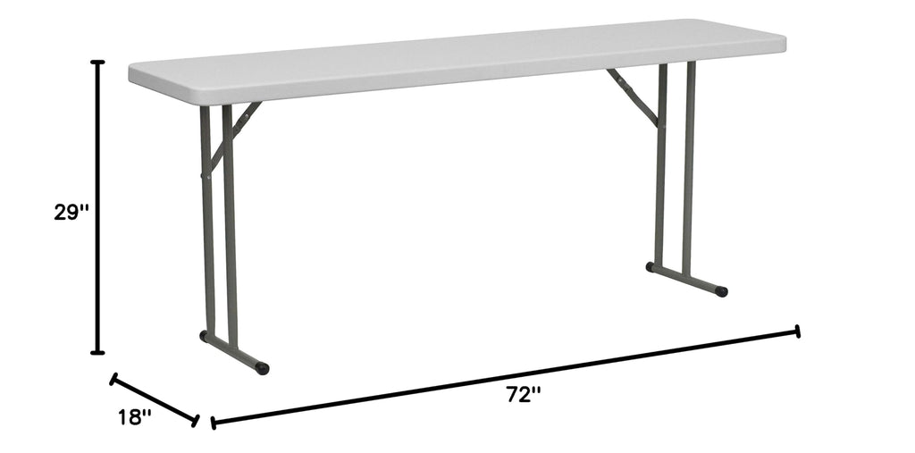 6 Pack 6-Foot Granite White Plastic Folding Training Table P3964