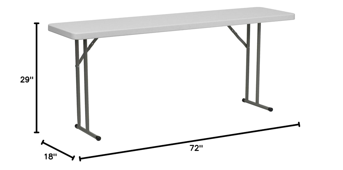 6 Pack 6-Foot Granite White Plastic Folding Training Table P3964
