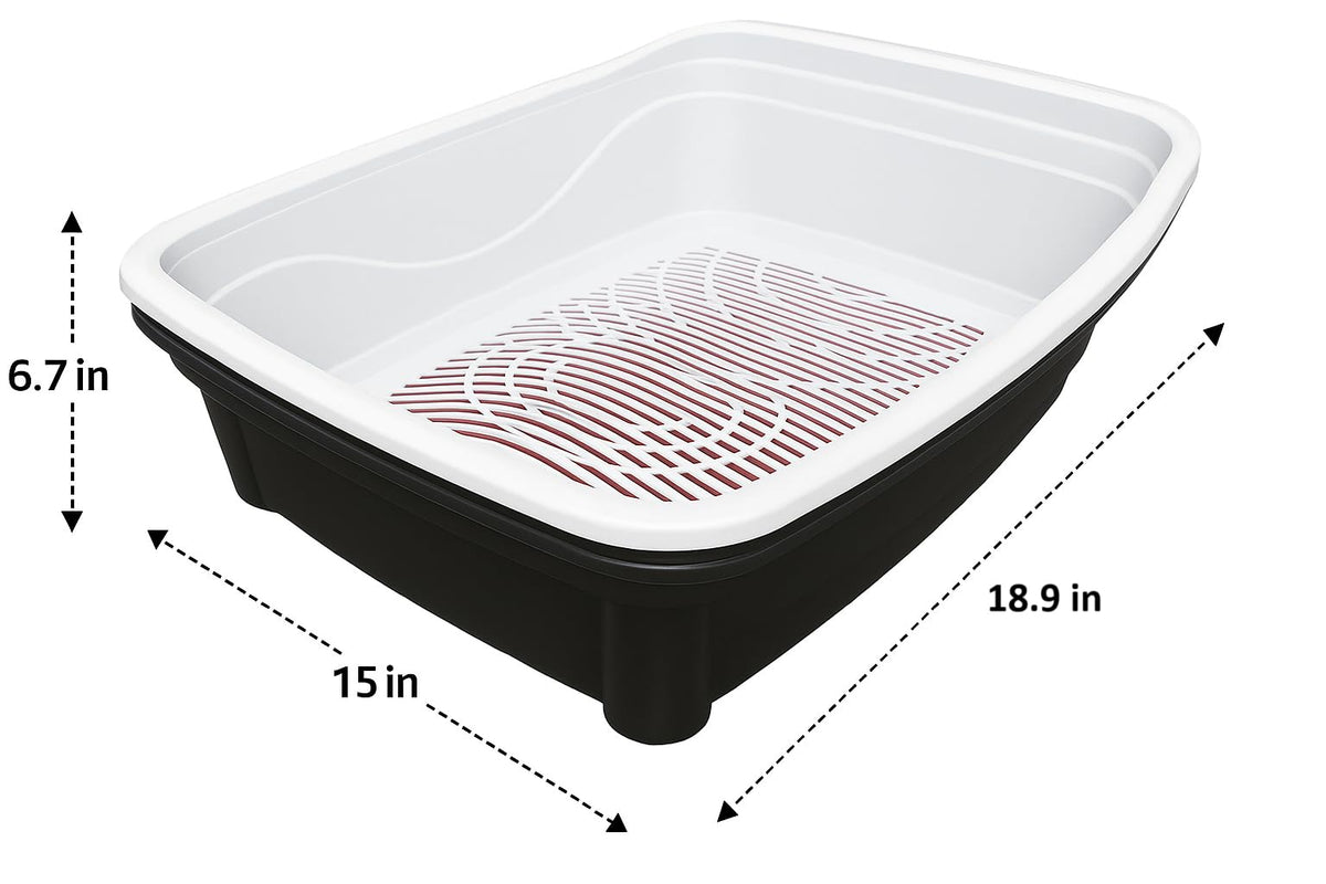 Large Black Cat Litter Box with Sifting System J26443