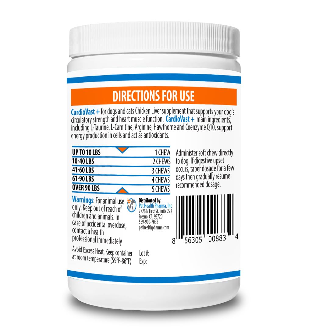 Cardio Support Supplement for Dogs and Cats, 60 Soft Chew K8019