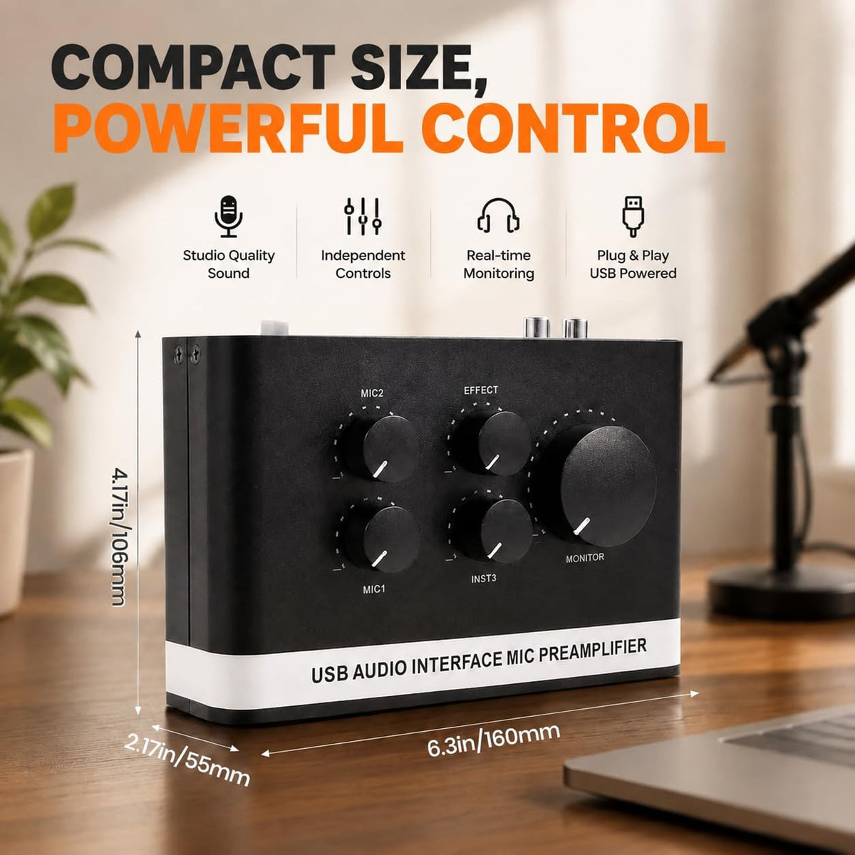 USB C Audio Interface with 48V Phantom Power Q785