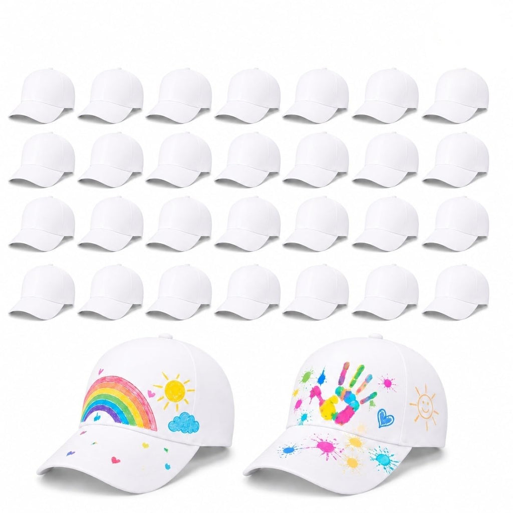 30 Pcs DIY Kids Baseball Caps Hats T60391