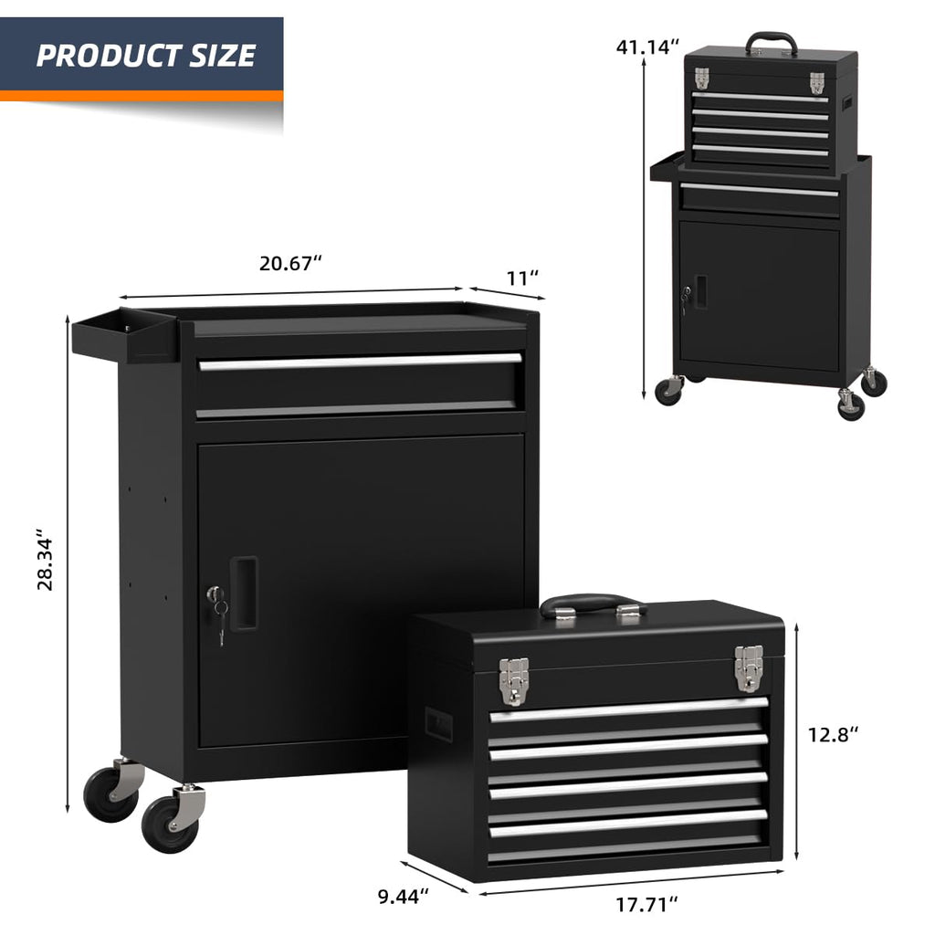 5 Drawer Rolling Tool Chest with Wheels and Lock A99259
