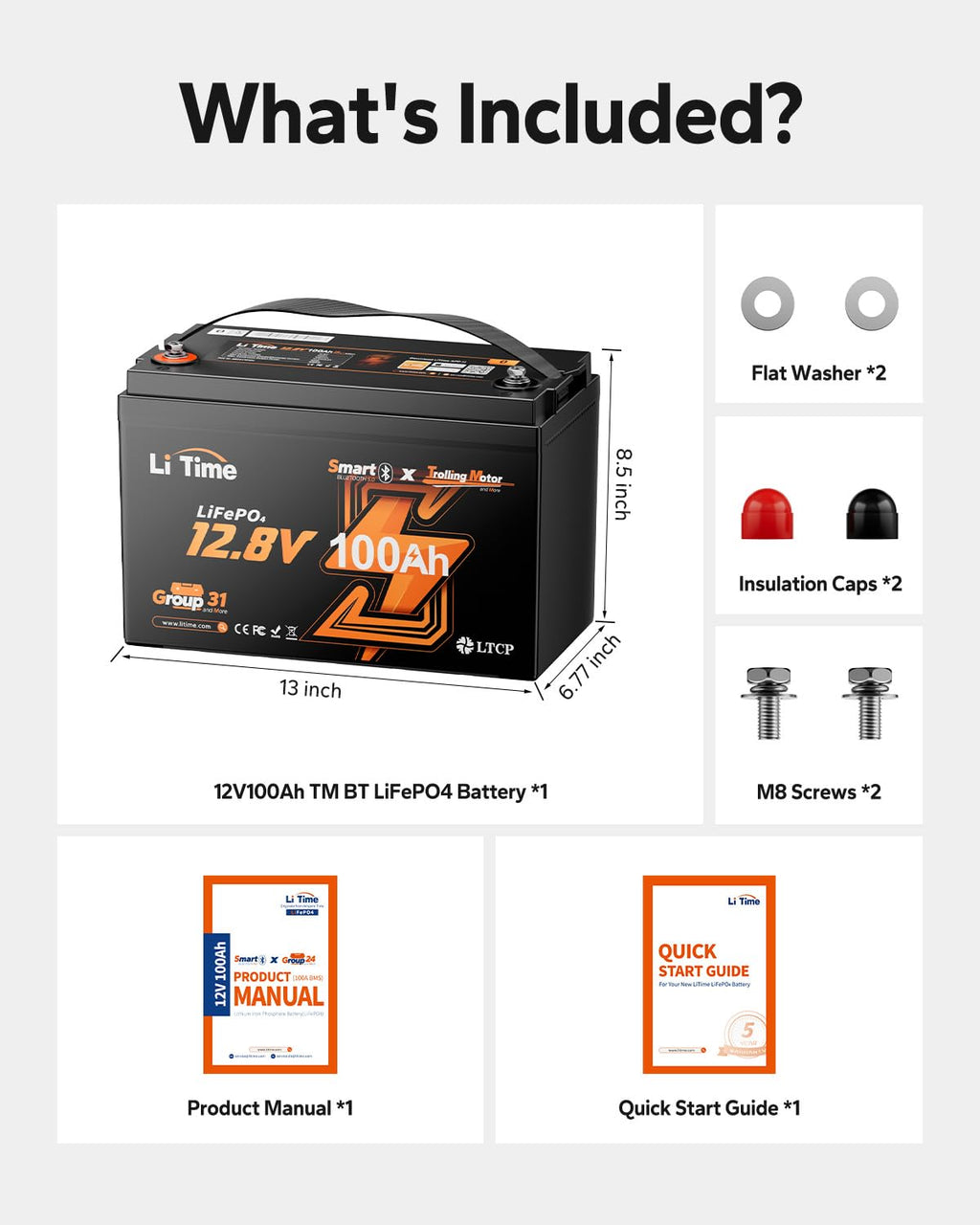 12V 100Ah LiFePO4 Trolling Motor Battery S9344