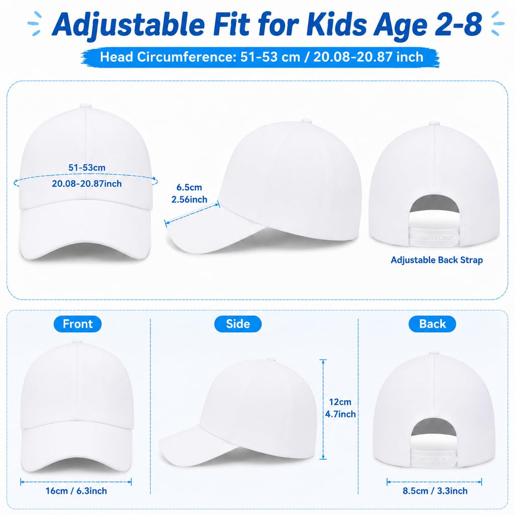 30 Pcs DIY Kids Baseball Caps Hats T60391