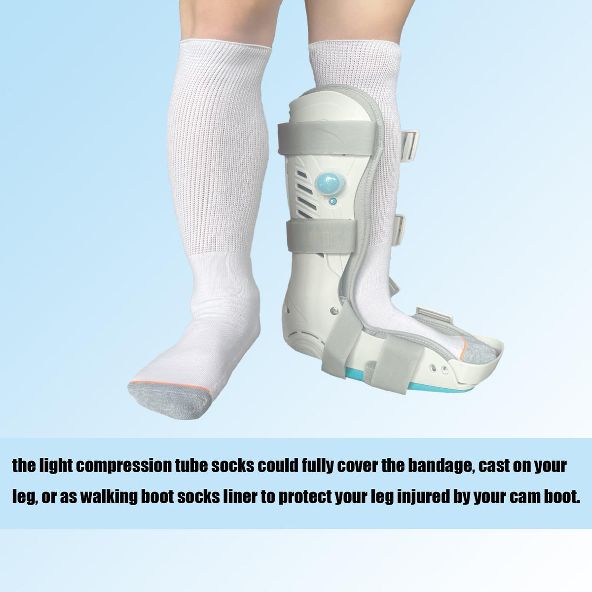 White Walking Boot Socks T246