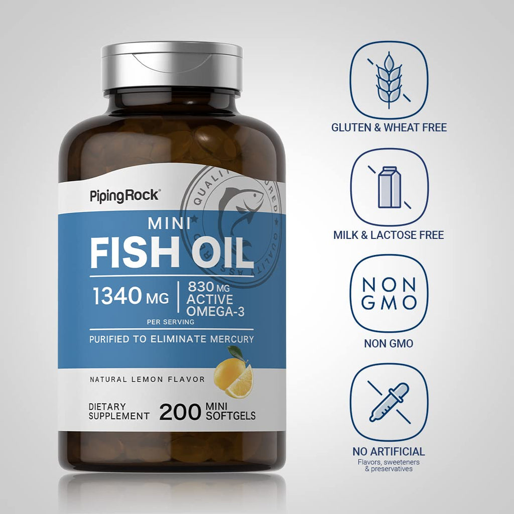 Fish Oil Omega 3 Supplement 1340 mg 200 Mini Softgels Y40624