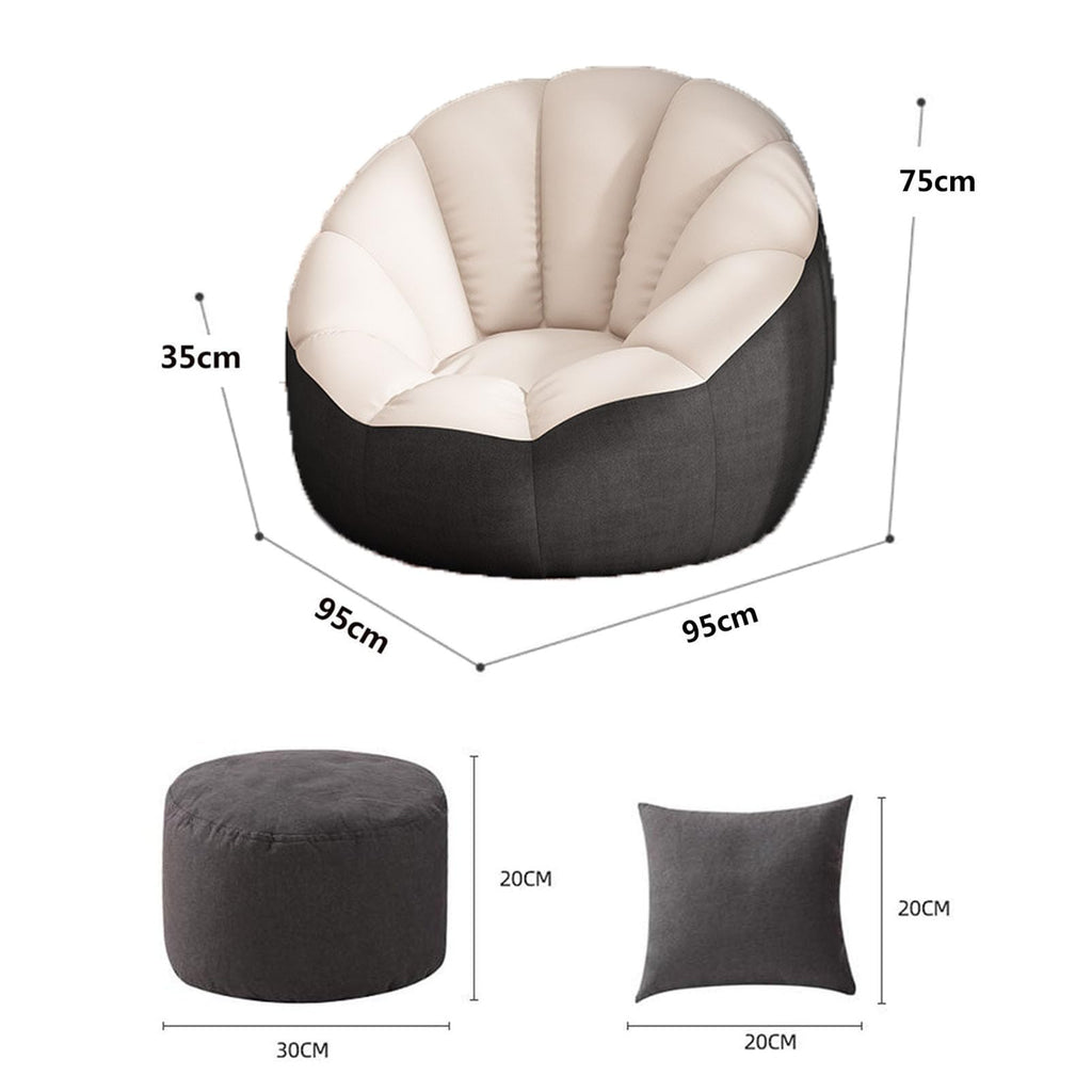 Soft Cotton Hemp Bean Bag Chair Cover White Gray Yellow K164788