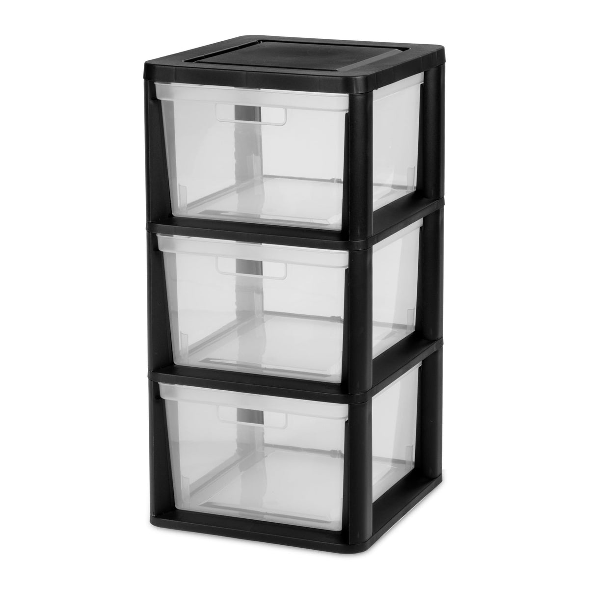 Black 3 Drawer Plastic Storage Tower J6319