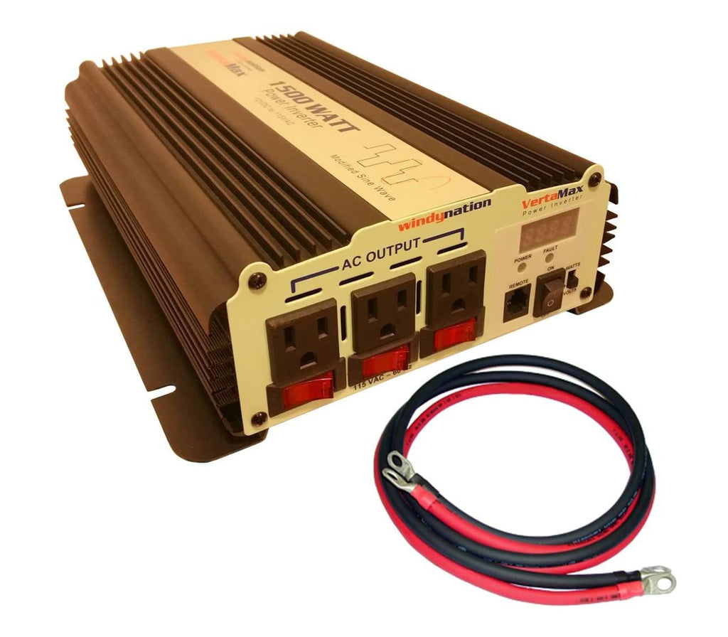 300 Watt Monocrystalline Solar Panel Kit with 1500W Power Inverter and 200ah AGM Battery M341