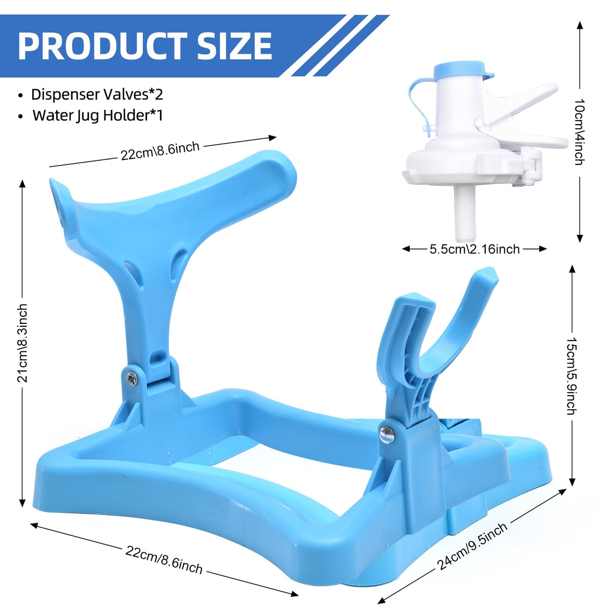 5 Gallon Collapsible Water Jug Holder and 2 Dispenser Valves A60482