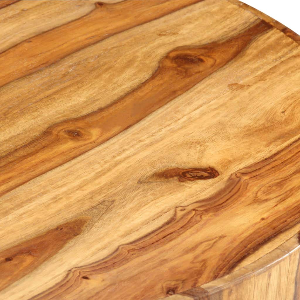 Round Coffee Table 25.6"x11.8" Solid Sheesham Wood C4629