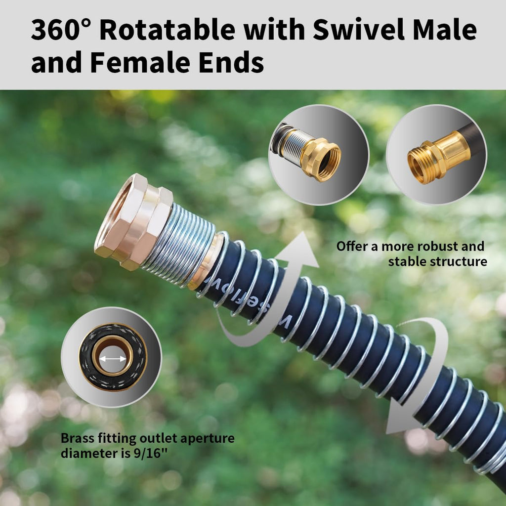 50FT Heavy Duty Rubber Garden Hose E710949