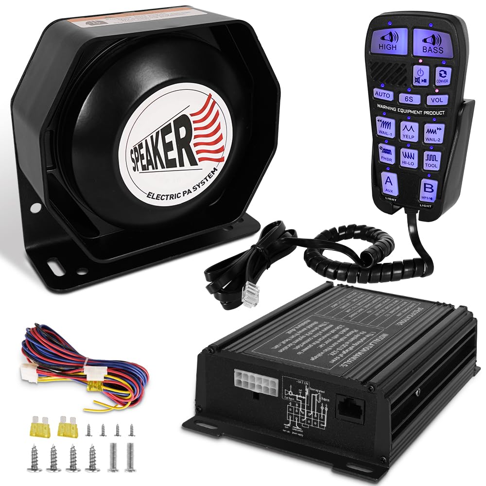 200W Multi-Tones PA Siren Speaker with Handheld Controller & Mic G28762