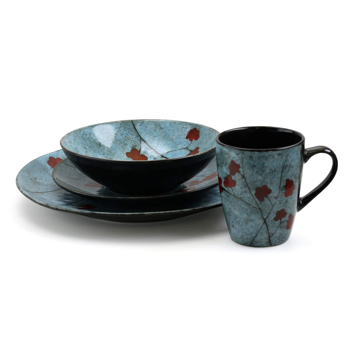 16 Piece Dinnerware Set in Blue J213643