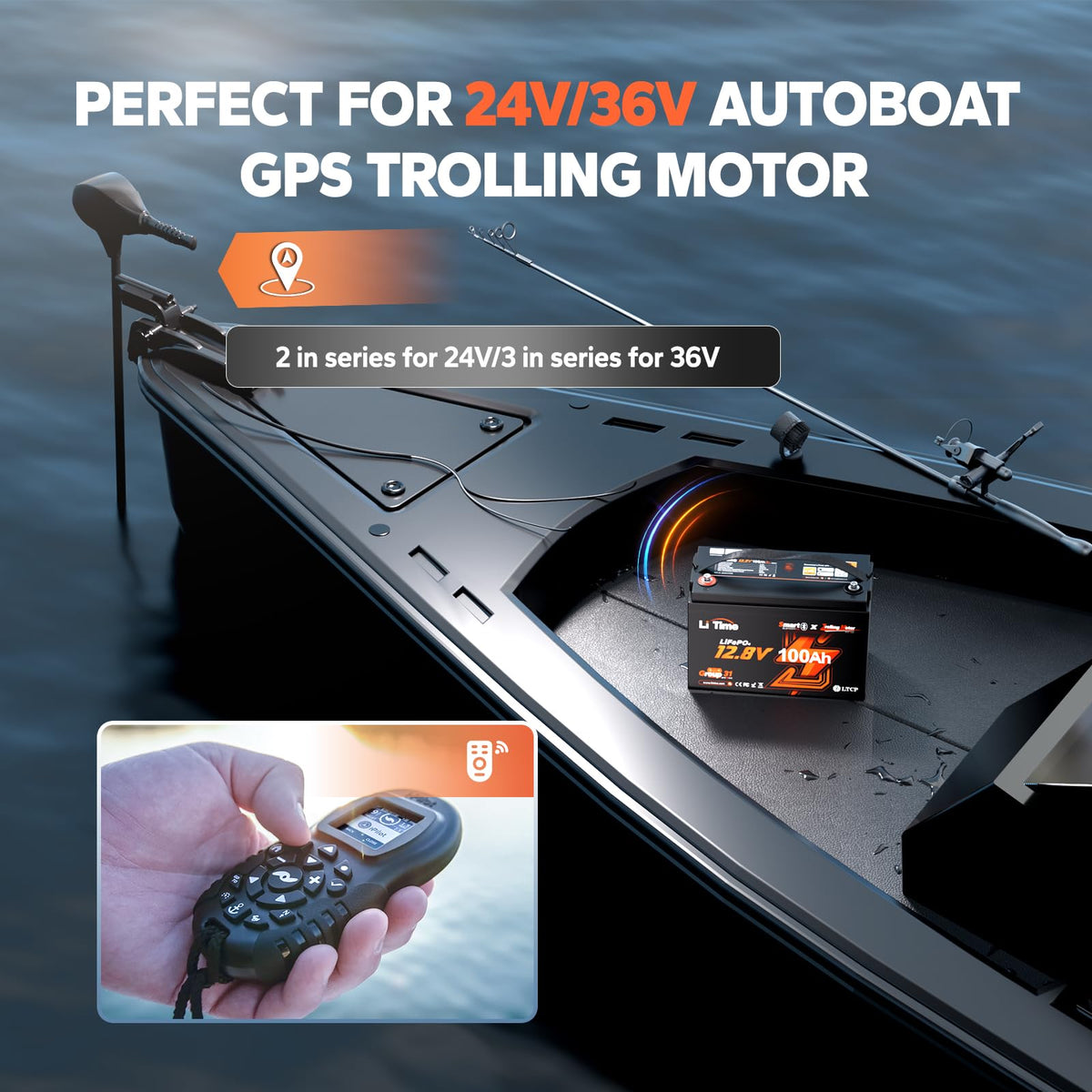 12V 100Ah LiFePO4 Trolling Motor Battery S9344