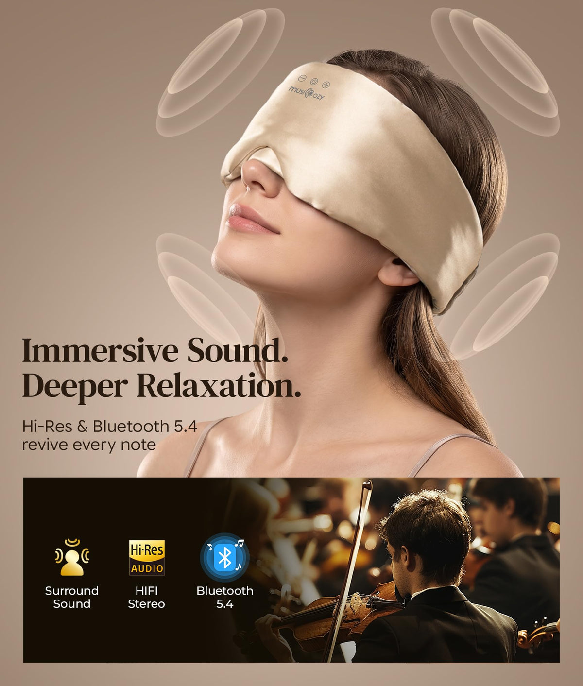 Silk Sleep Mask Bluetooth Headphones Q942