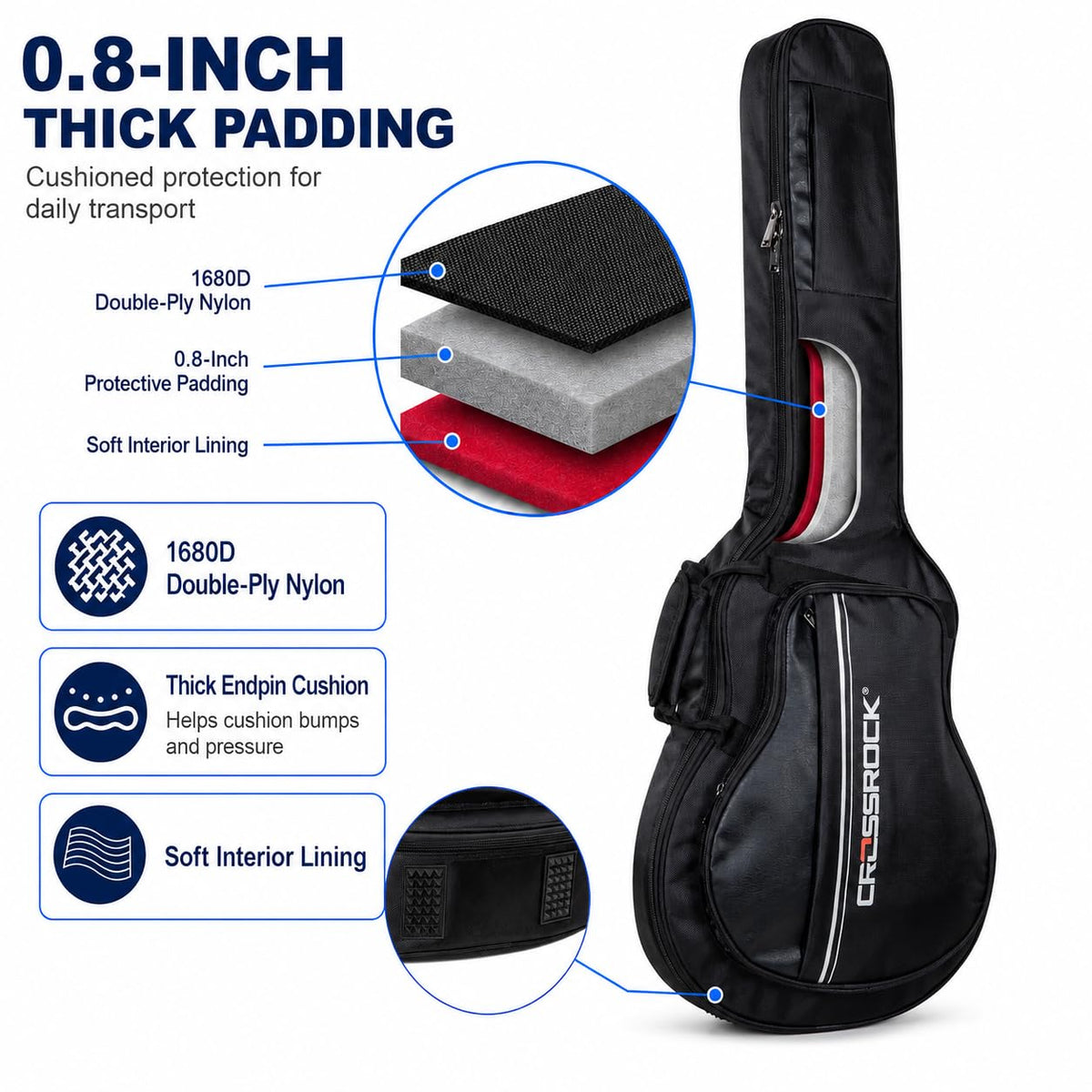 6-String Semi-Hollow Electric Guitar Gig Bag J235