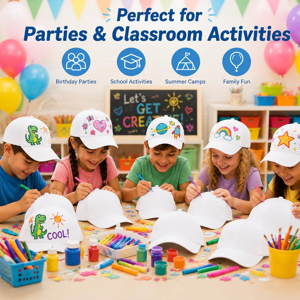 30 Pcs DIY Kids Baseball Caps Hats T60391