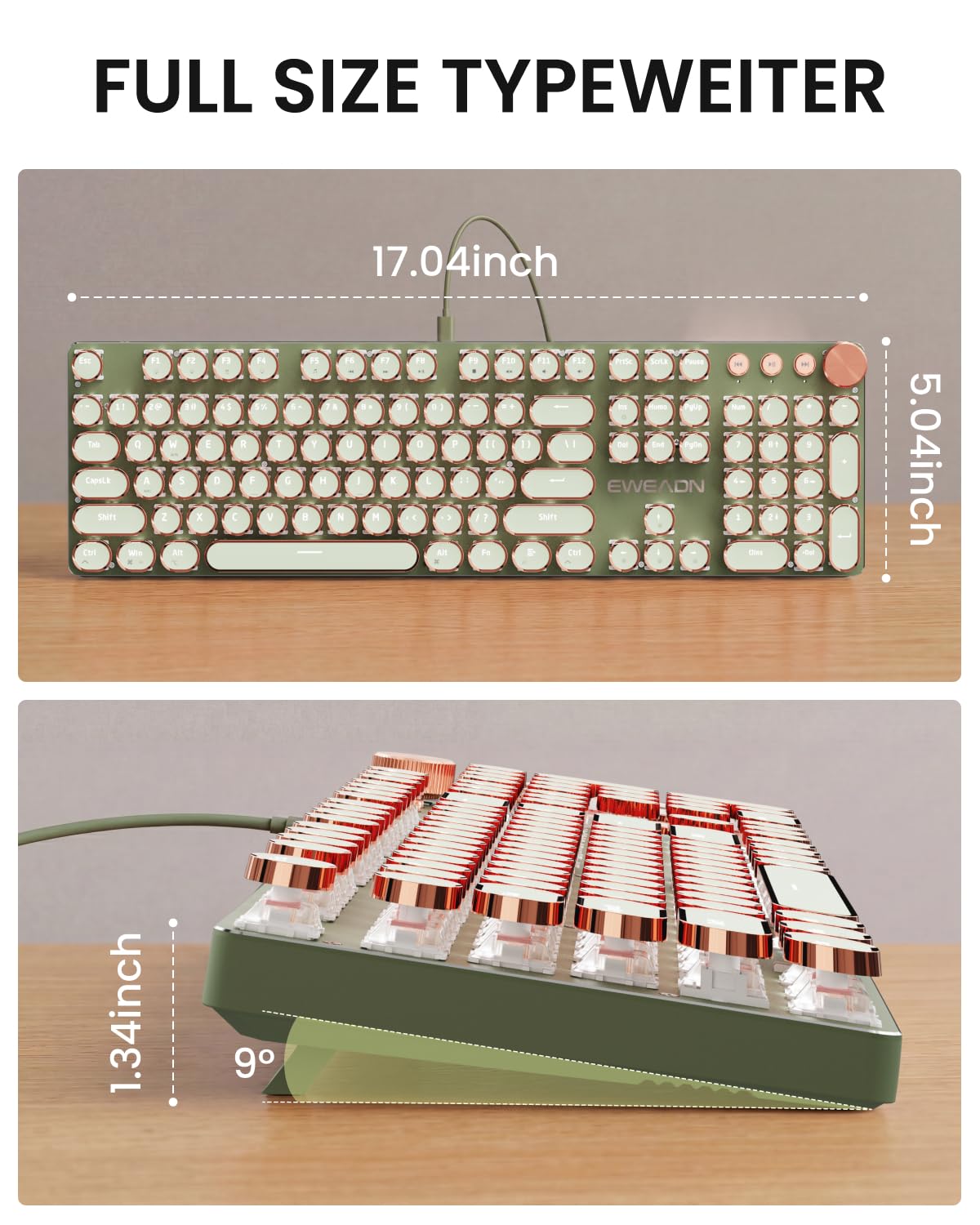 Typewriter Style Mechanical Keyboard I266