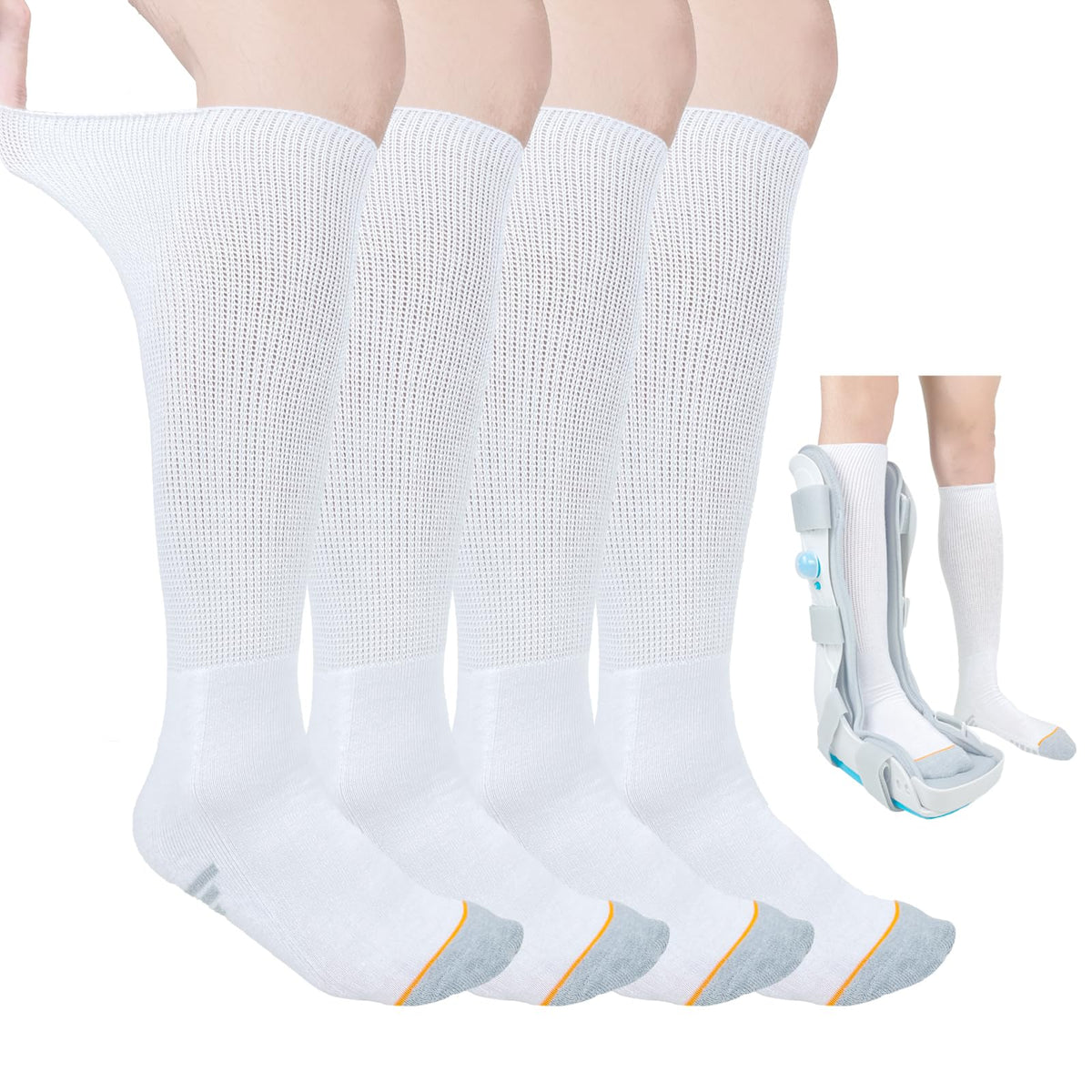 White Walking Boot Socks T246