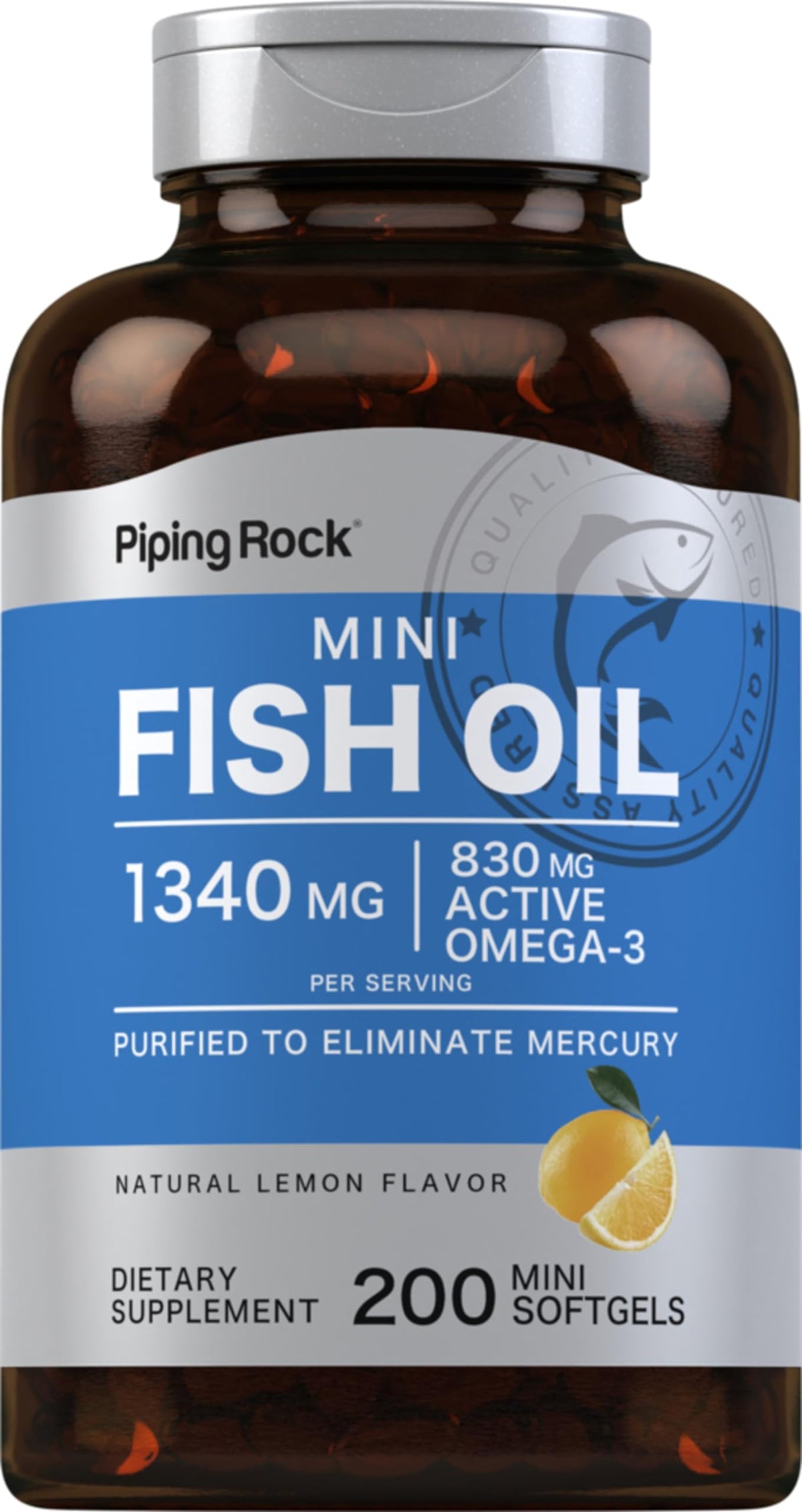 Fish Oil Omega 3 Supplement 1340 mg 200 Mini Softgels Y40624