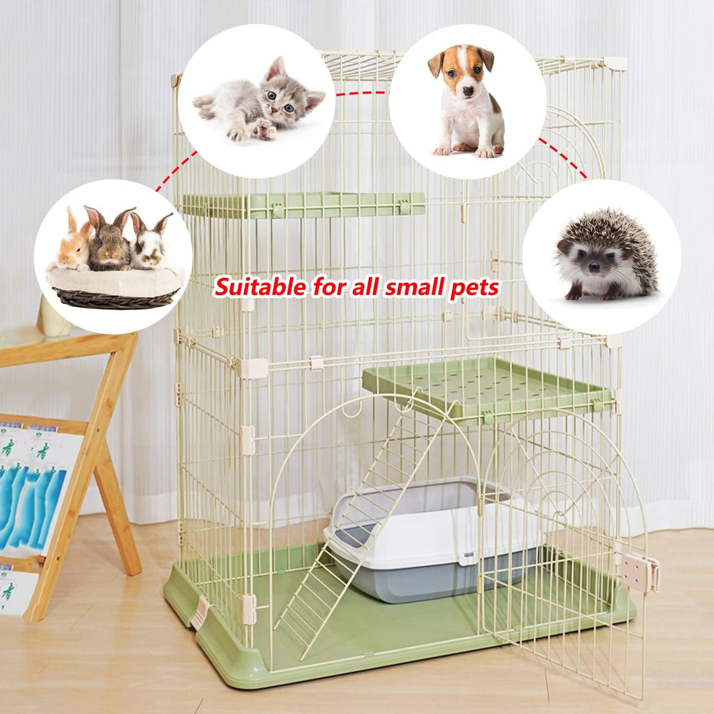 3/4-Tier Wire Cat Cage Playpen Kennel with Hammock G30104