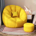 Soft Cotton Hemp Bean Bag Chair Cover White Gray Yellow K164788