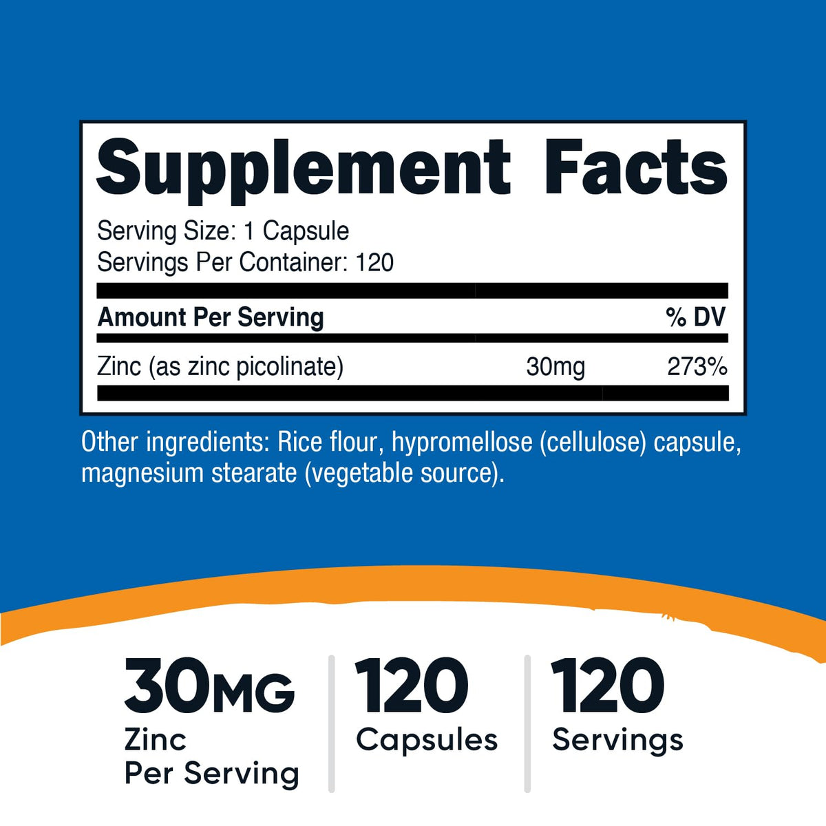 Zinc Picolinate 30mg 120 Capsules Gluten Free K130