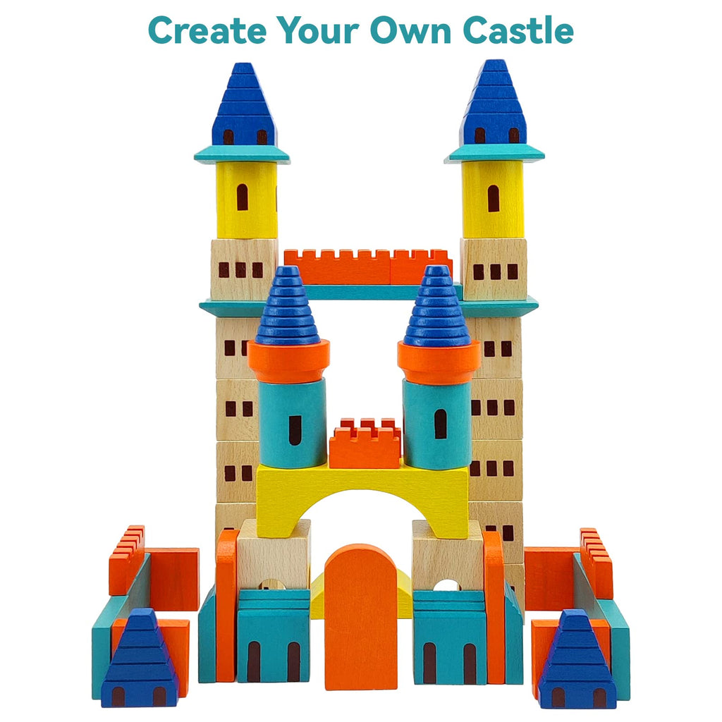 69 Pcs Wooden Building Blocks Set U91878