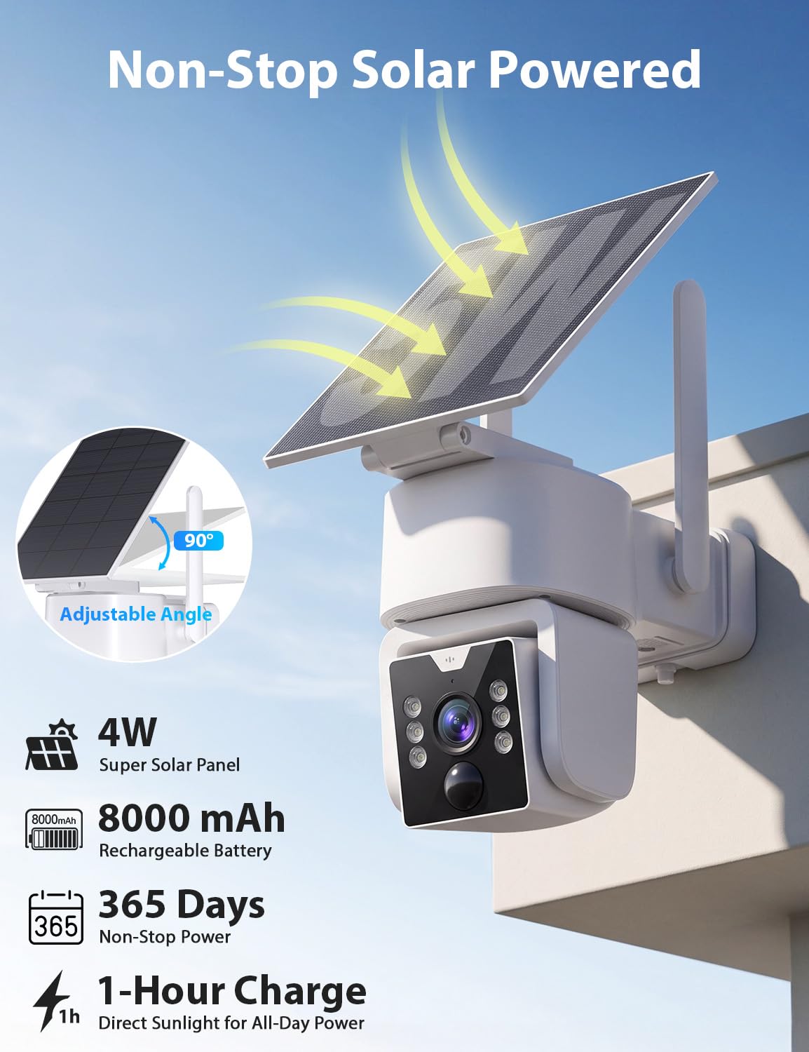Wireless Outdoor Security Camera System, 4MP, 4 Cam-Kit, Color Night Vision V9664