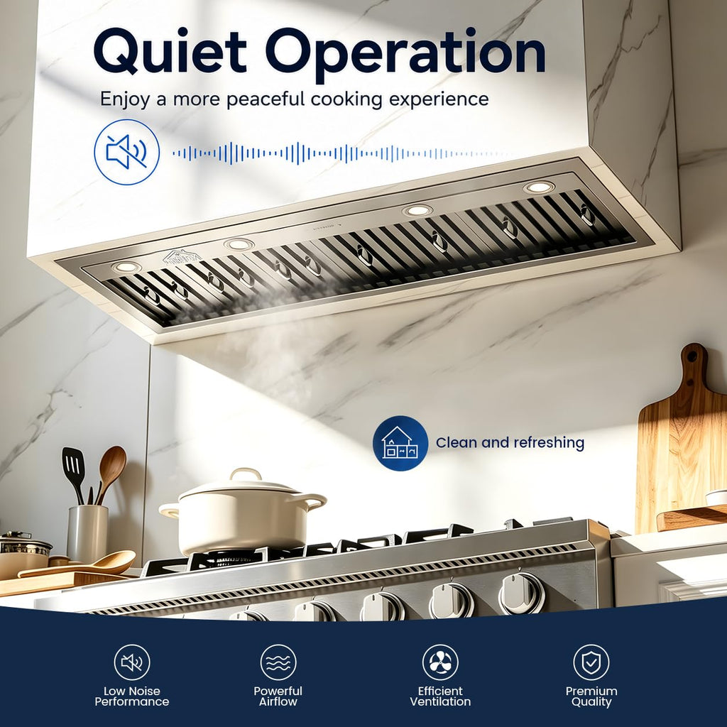 48 inch Stainless Steel Built-in Range Hood with Liner and Baffle Filter U3865