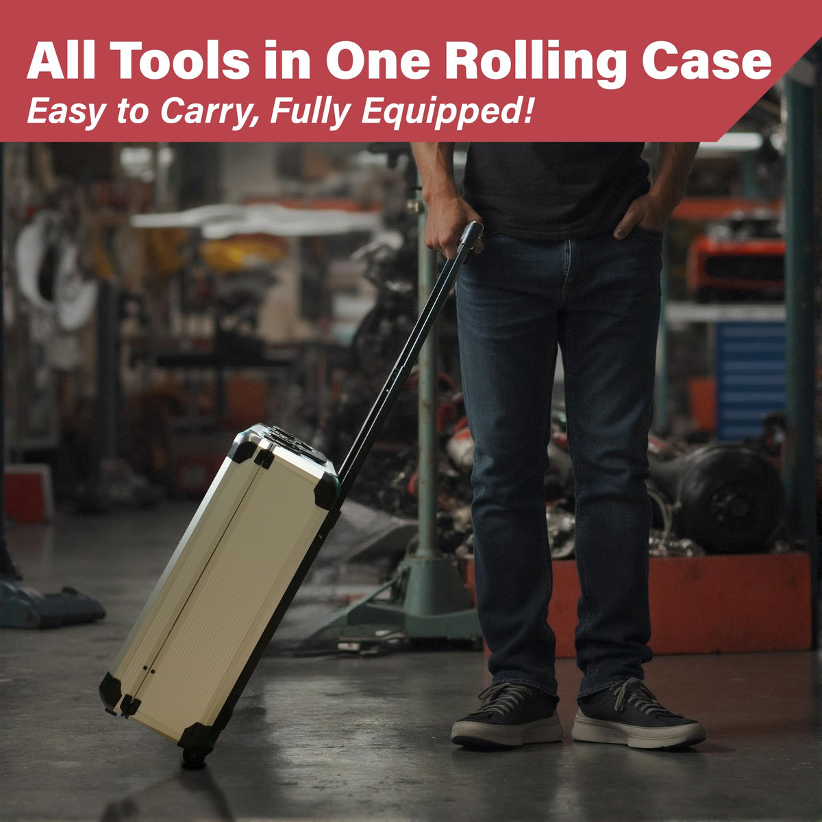 515 Pcs Household Tool Kit Aluminum Trolley Case E80422