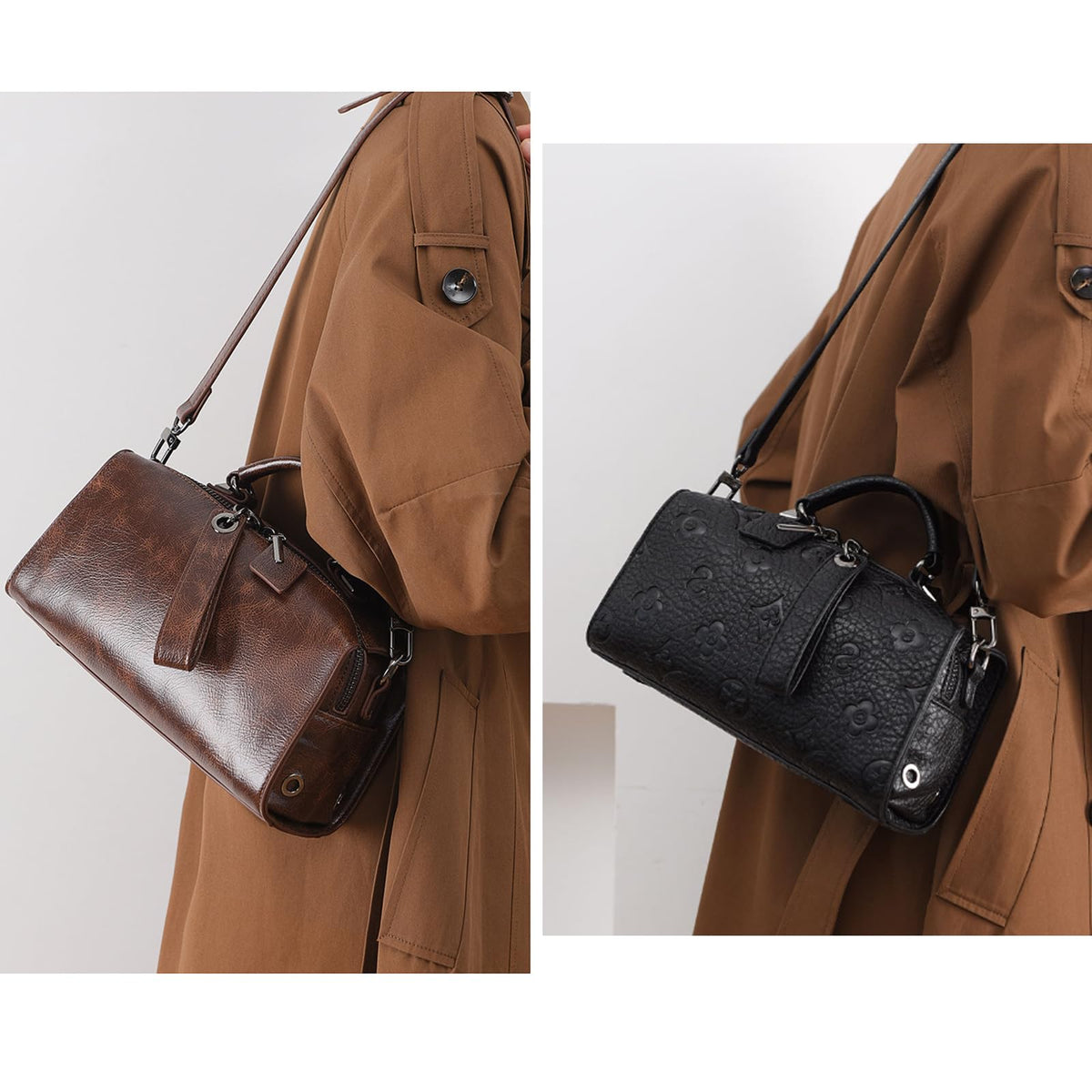 Women Floral Embossed PU Leather Tote Handbag U78717
