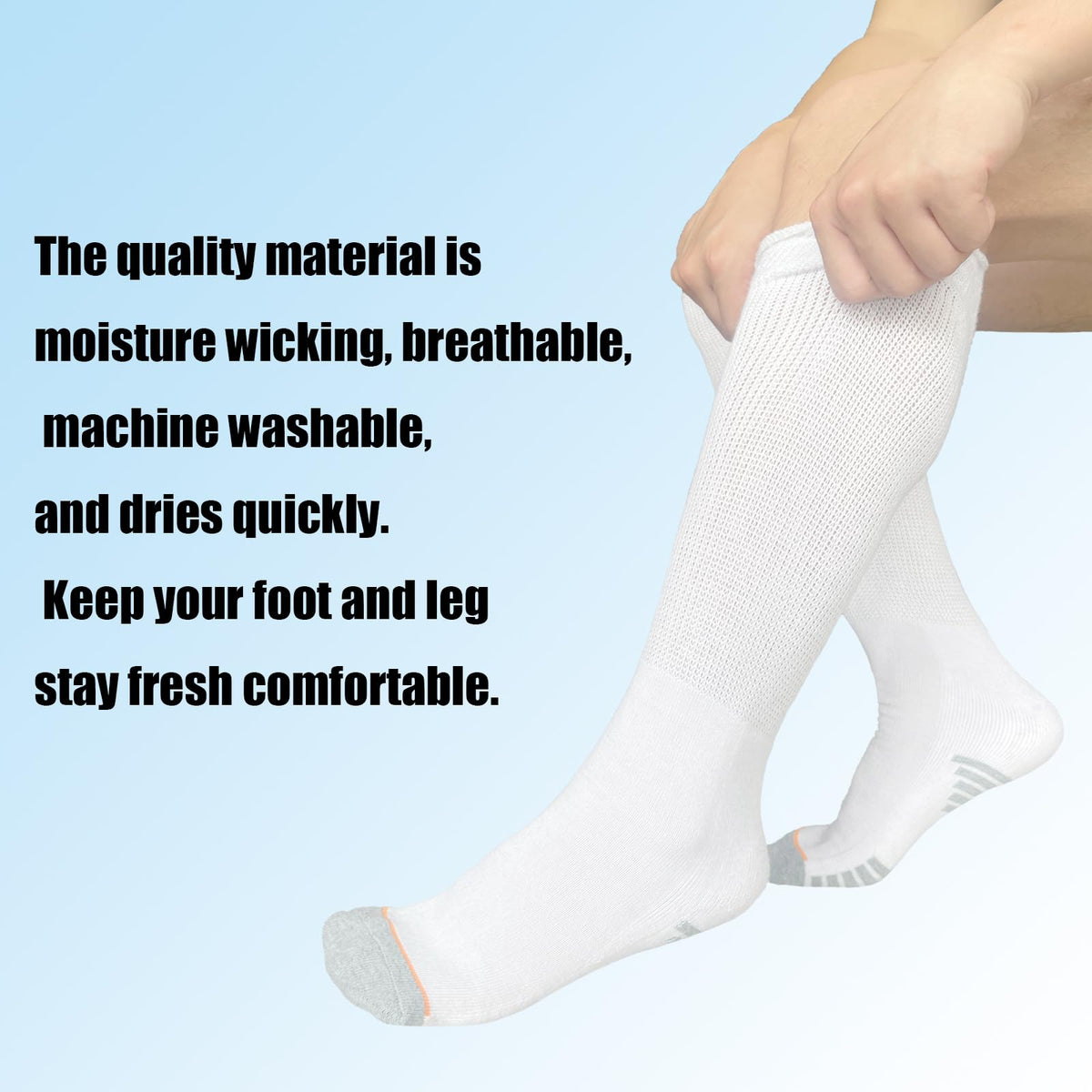 White Walking Boot Socks T246