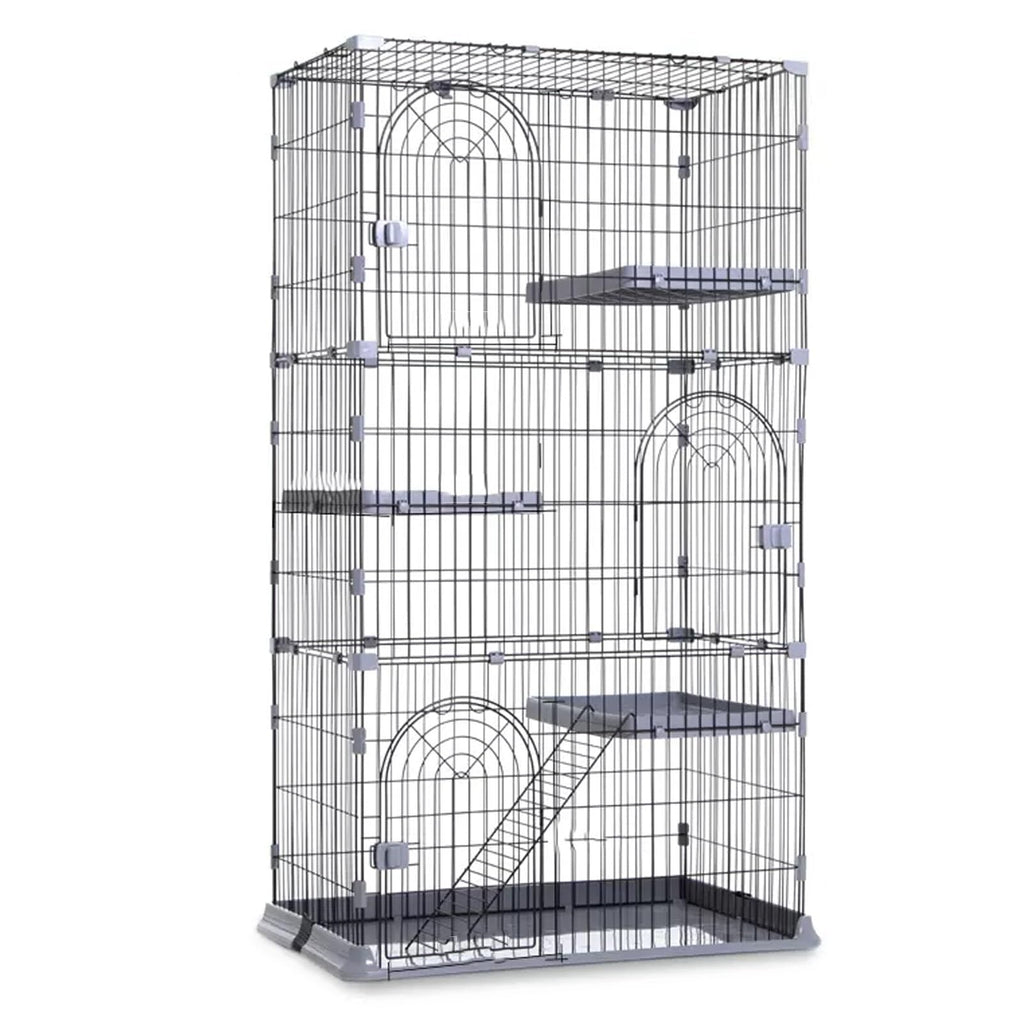 3/4-Tier Wire Cat Cage Playpen Kennel with Hammock G30104