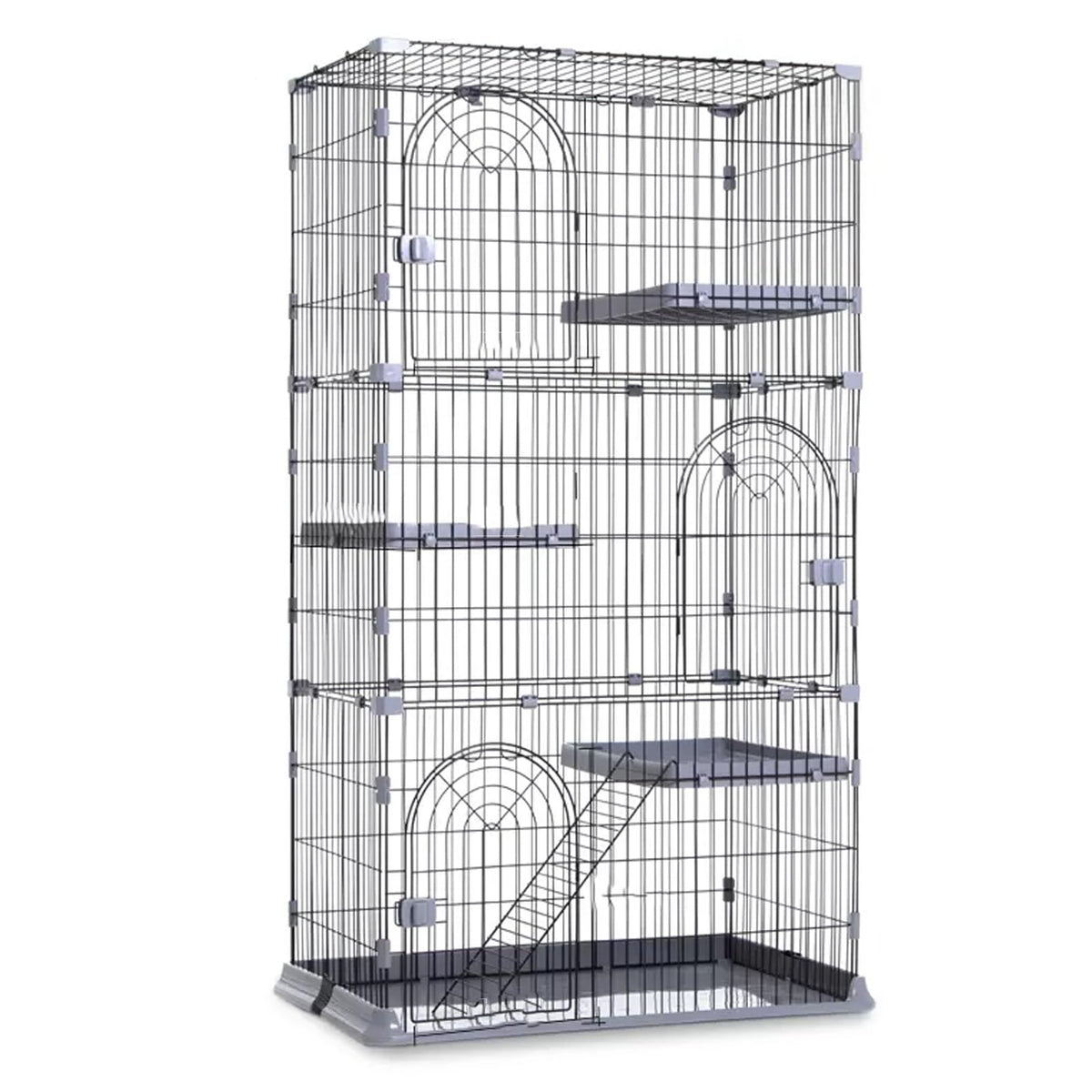 3/4-Tier Wire Cat Cage Playpen Kennel with Hammock G30104