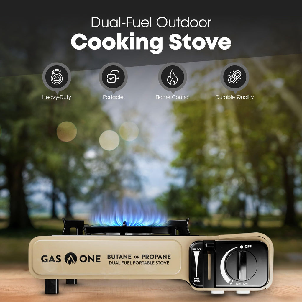 Dual Fuel Propane Butane Gas Stove with Griddle I676426