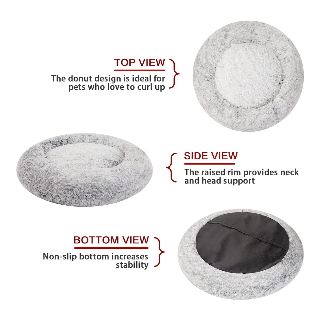 Dark Grey 36" Round Dog Bed A783567