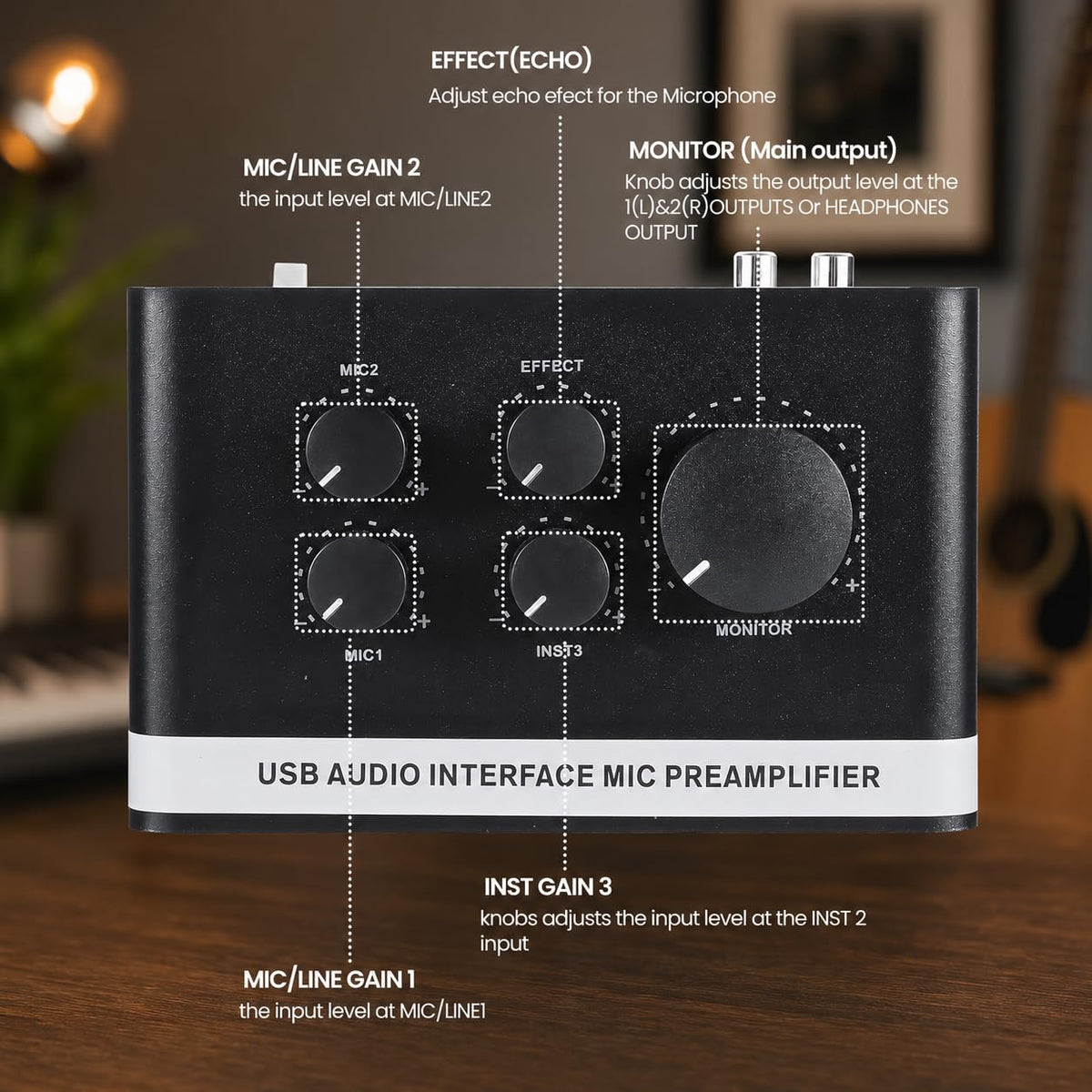 USB C Audio Interface with 48V Phantom Power Q785