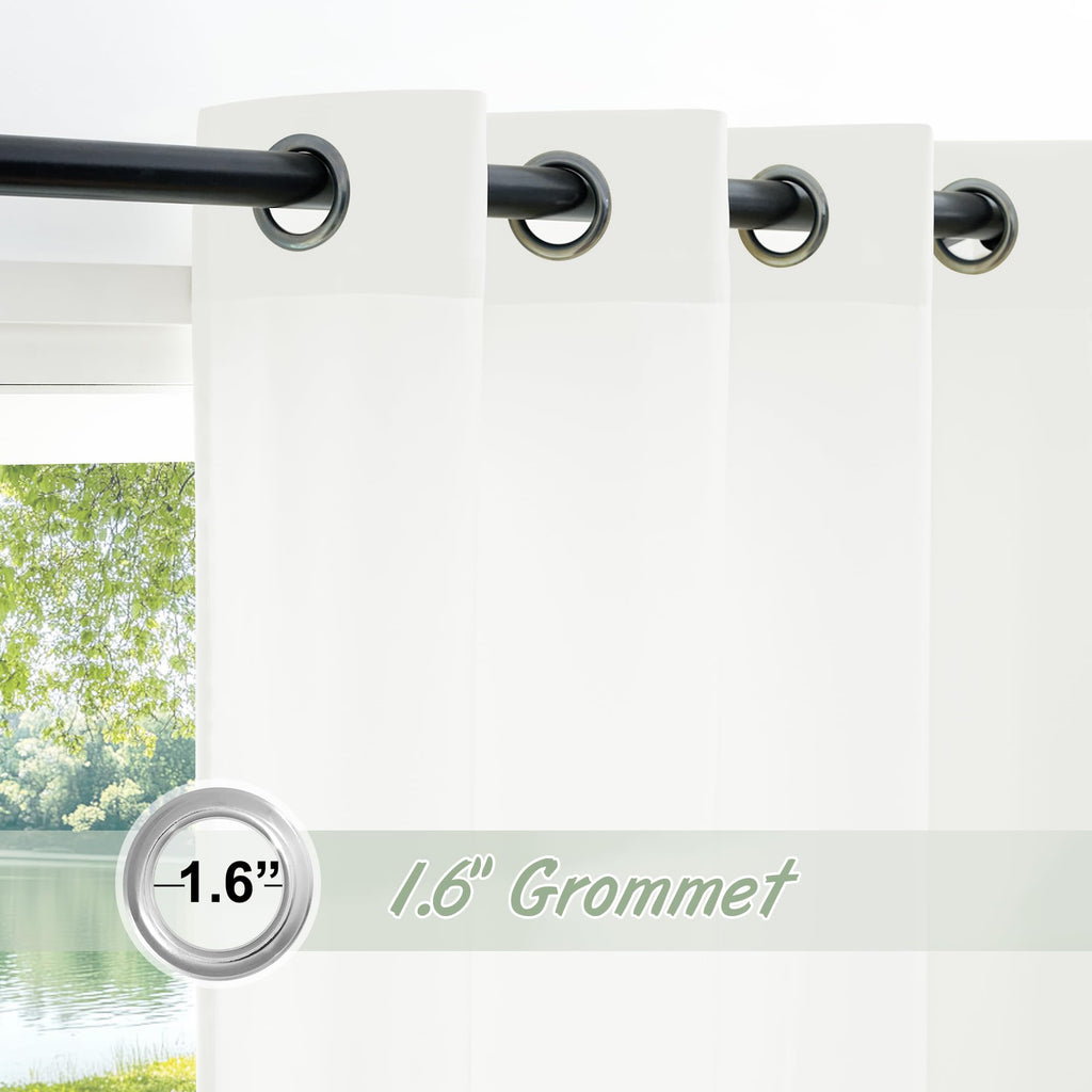 White 84 inches Long Semi Sheer Curtains N503