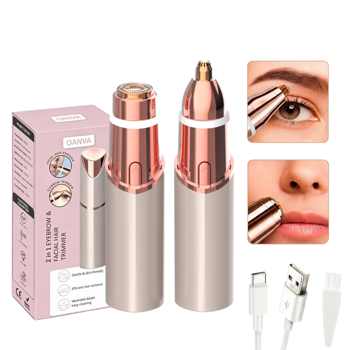 2 in 1 Facial & Eyebrow Hair Trimmer F3972