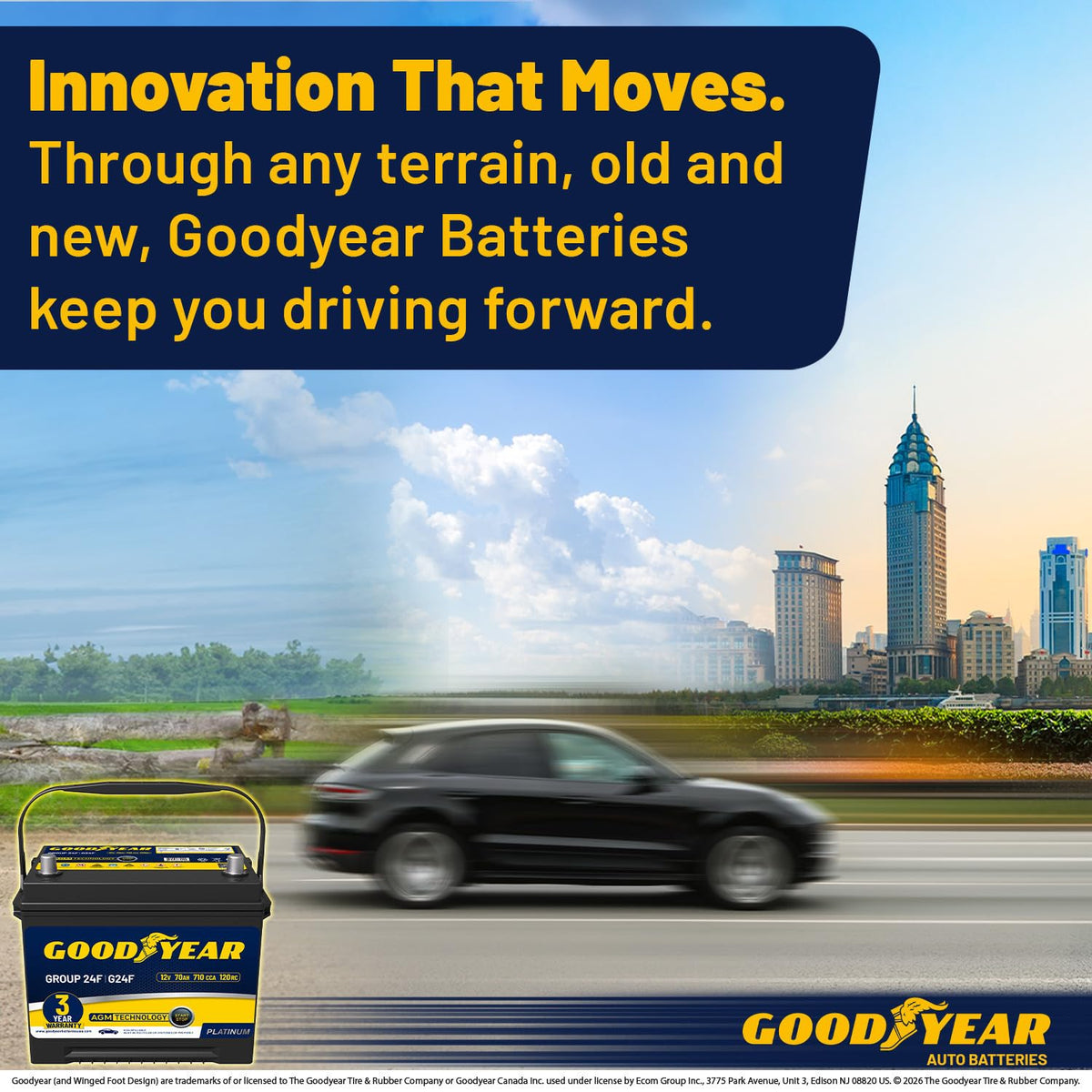 24F 12V 70 AH 710 CCA AGM Automotive Battery O31330