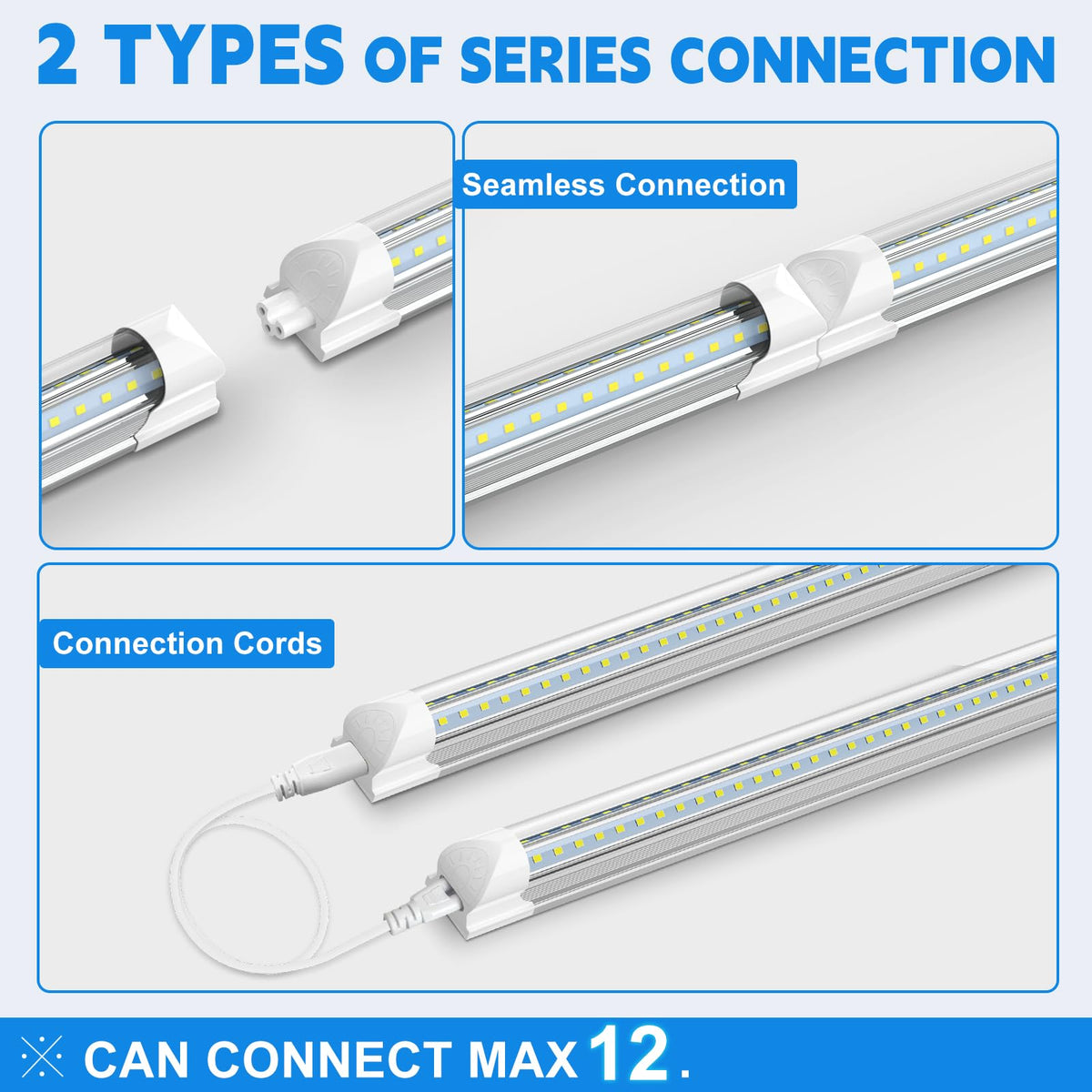2FT 22W 3300LM 6000K Cool White Linkable LED Shop Lights H367