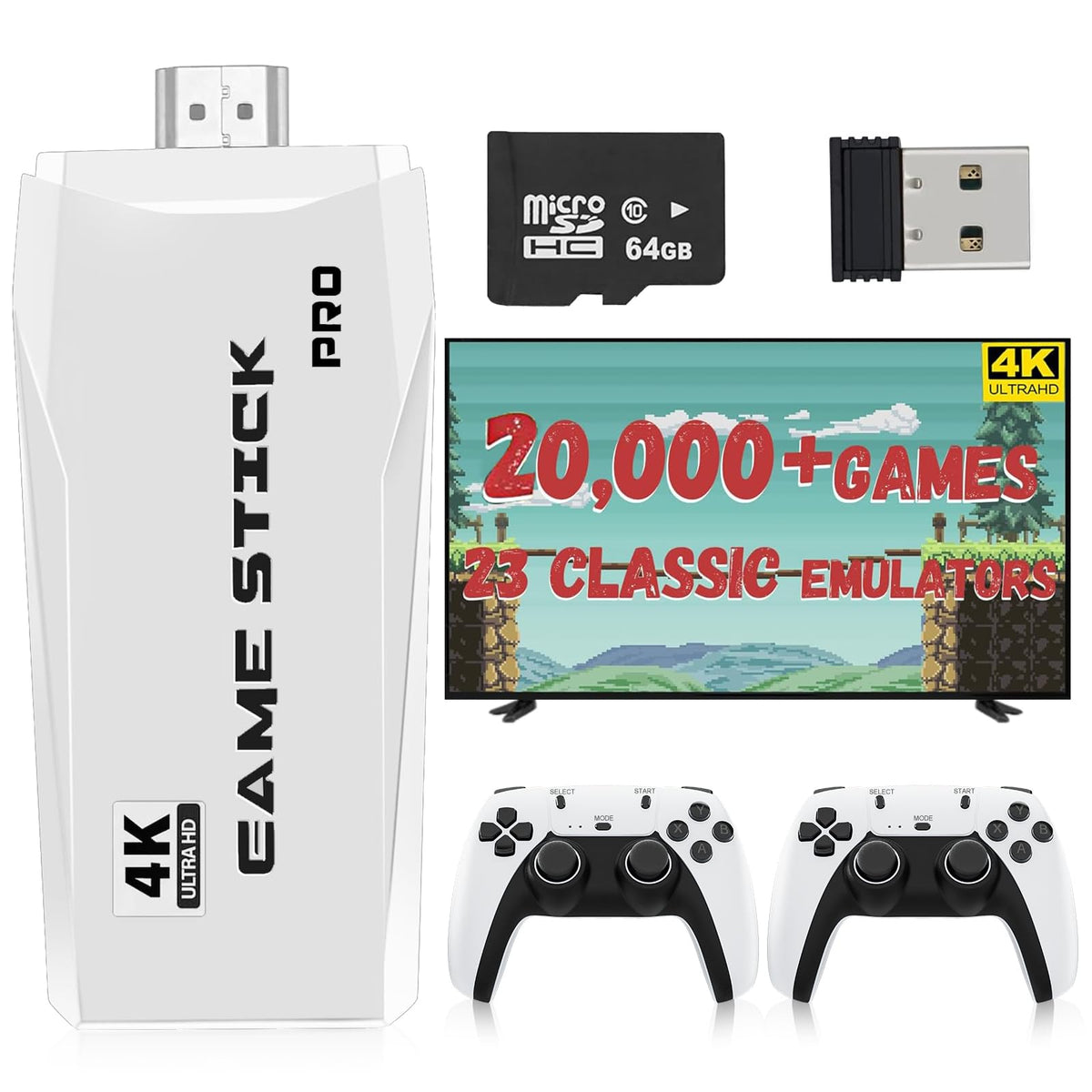 Retro Game Console with 4K HDMI and Wireless Controllers X705