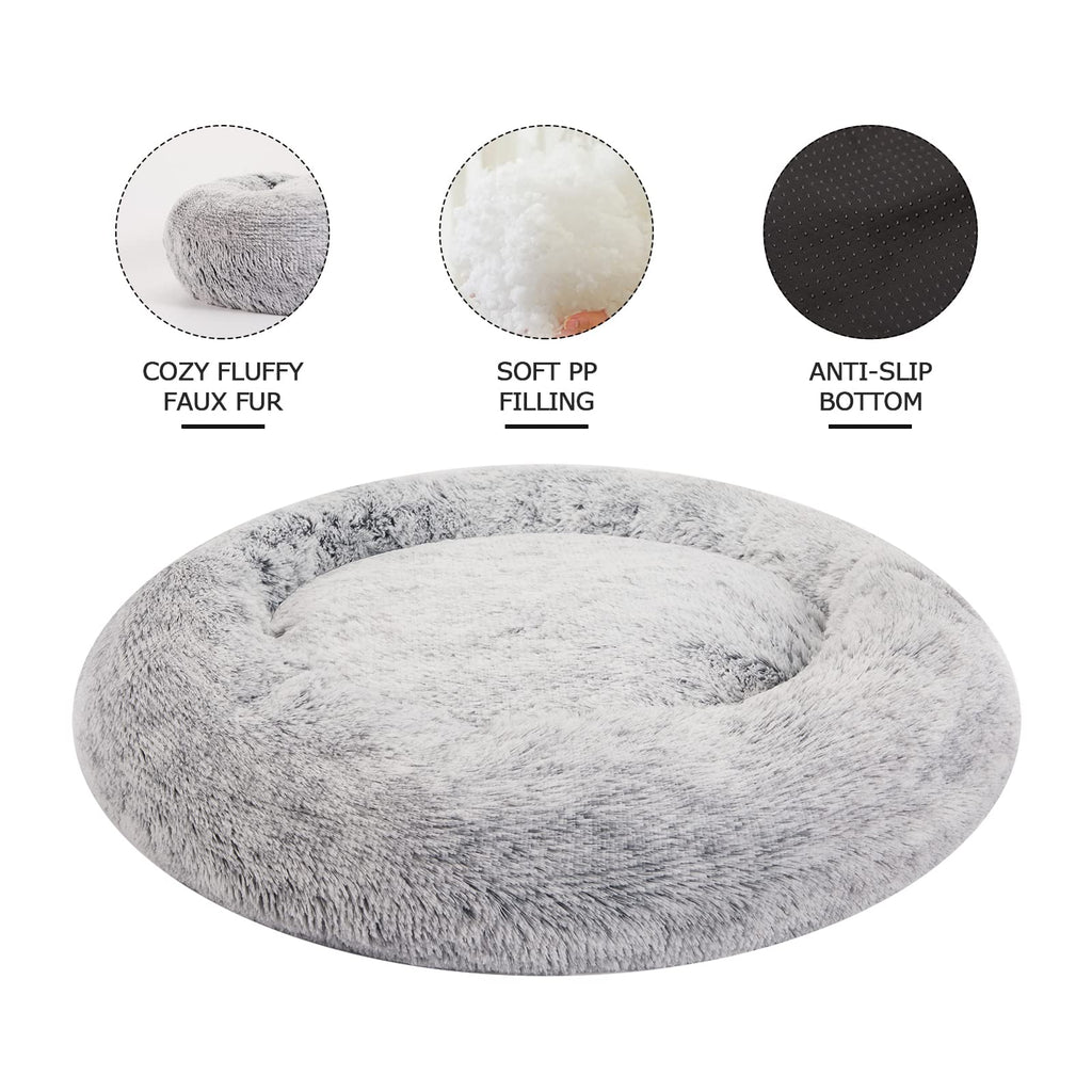 Dark Grey 36" Round Dog Bed A783567